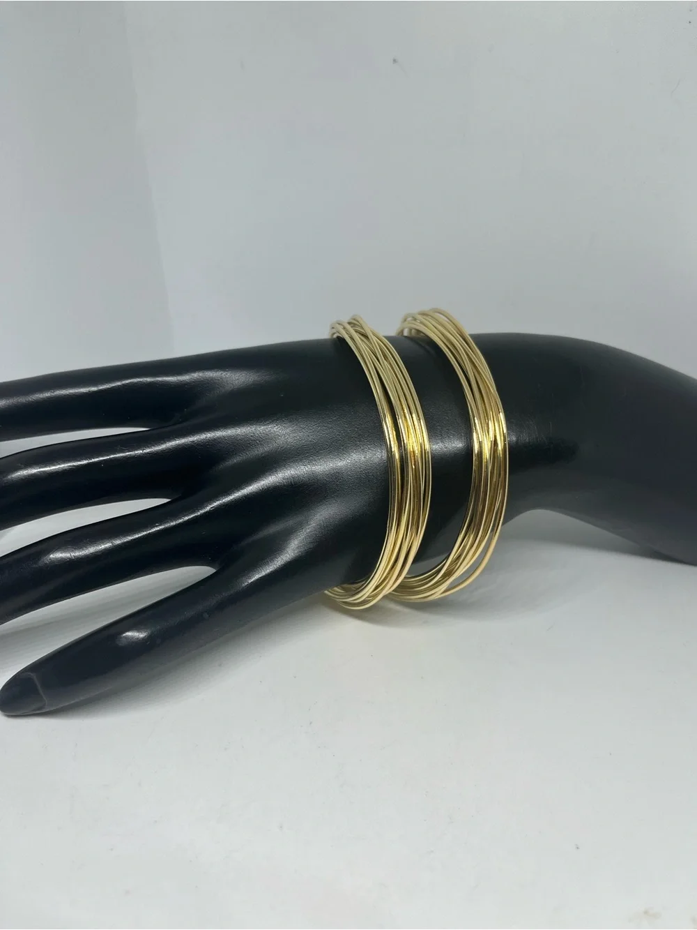 Gold-Tone Multi Wire Cuff Bracelet - Modern Spiral Design